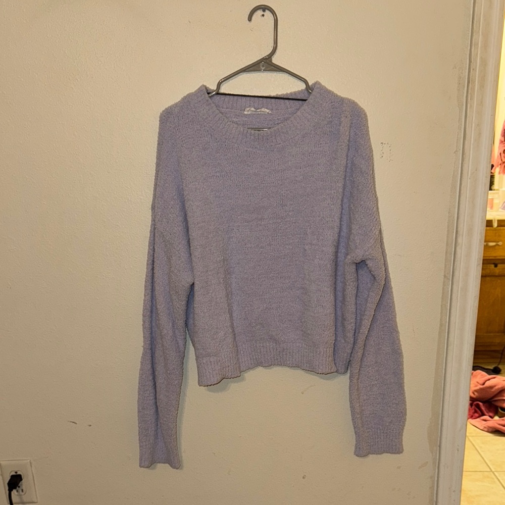Double Zero Purple Crew Neck Sweater Cozy Knit